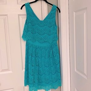 Green/Turquoise dress. Size large.